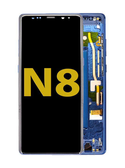 OLED Assembly with Frame for Galaxy Note 8 N950 (DEEP SEA BLUE) (Premium)