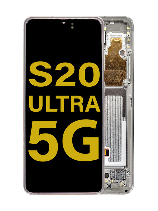 OLED Assembly with Frame for Galaxy S20 Ultra G988 (COSMIC WHITE) (Service Pack)