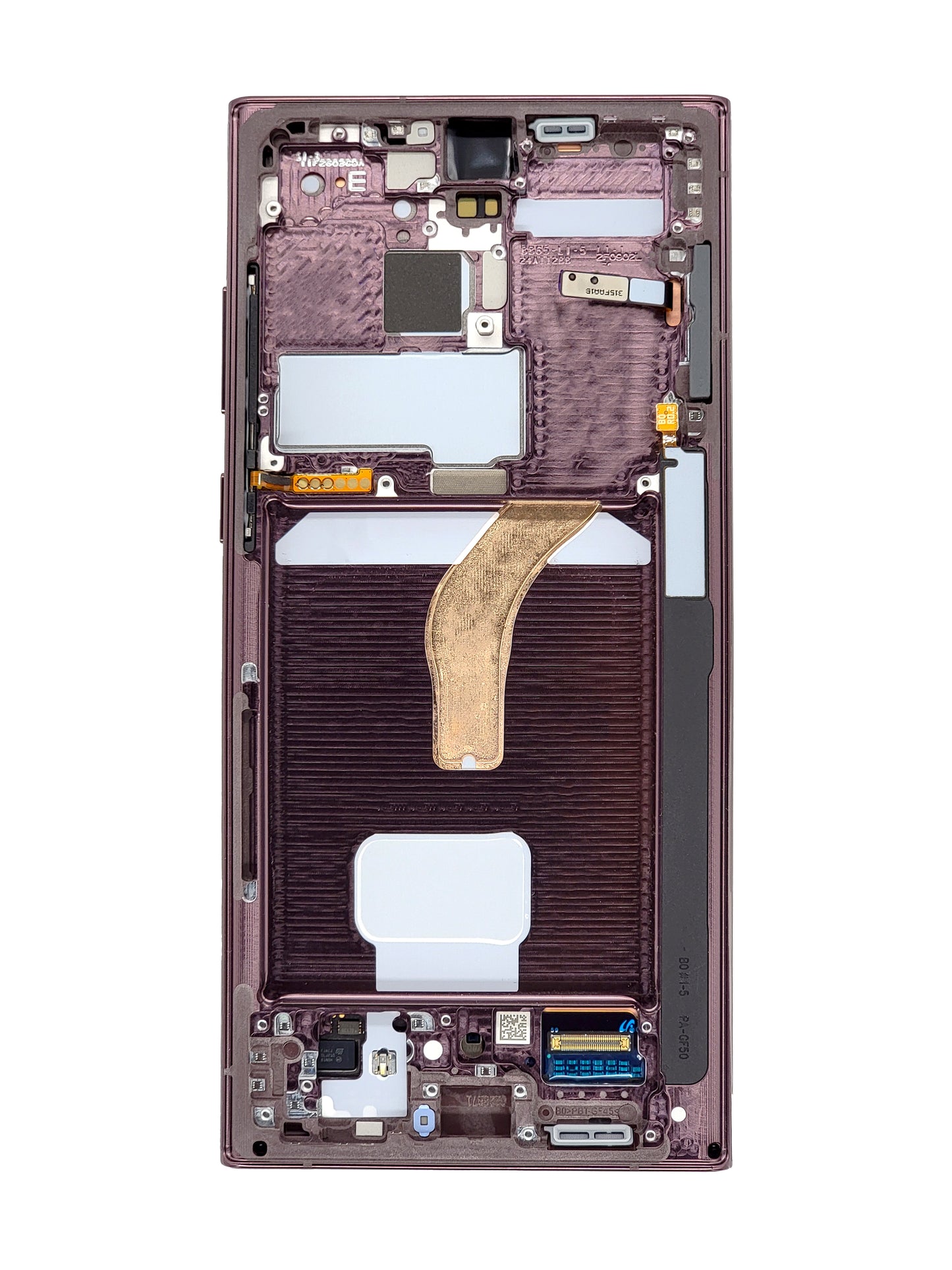 OLED Assembly with Frame for Galaxy S22 Ultra S908 (BURGUNDY) (Service Pack)