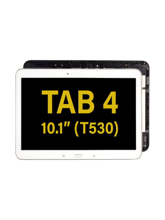 Samsung Tab 4 10.1" (T530) LCD Assembly with Digitizer (With The Frame) (White)
