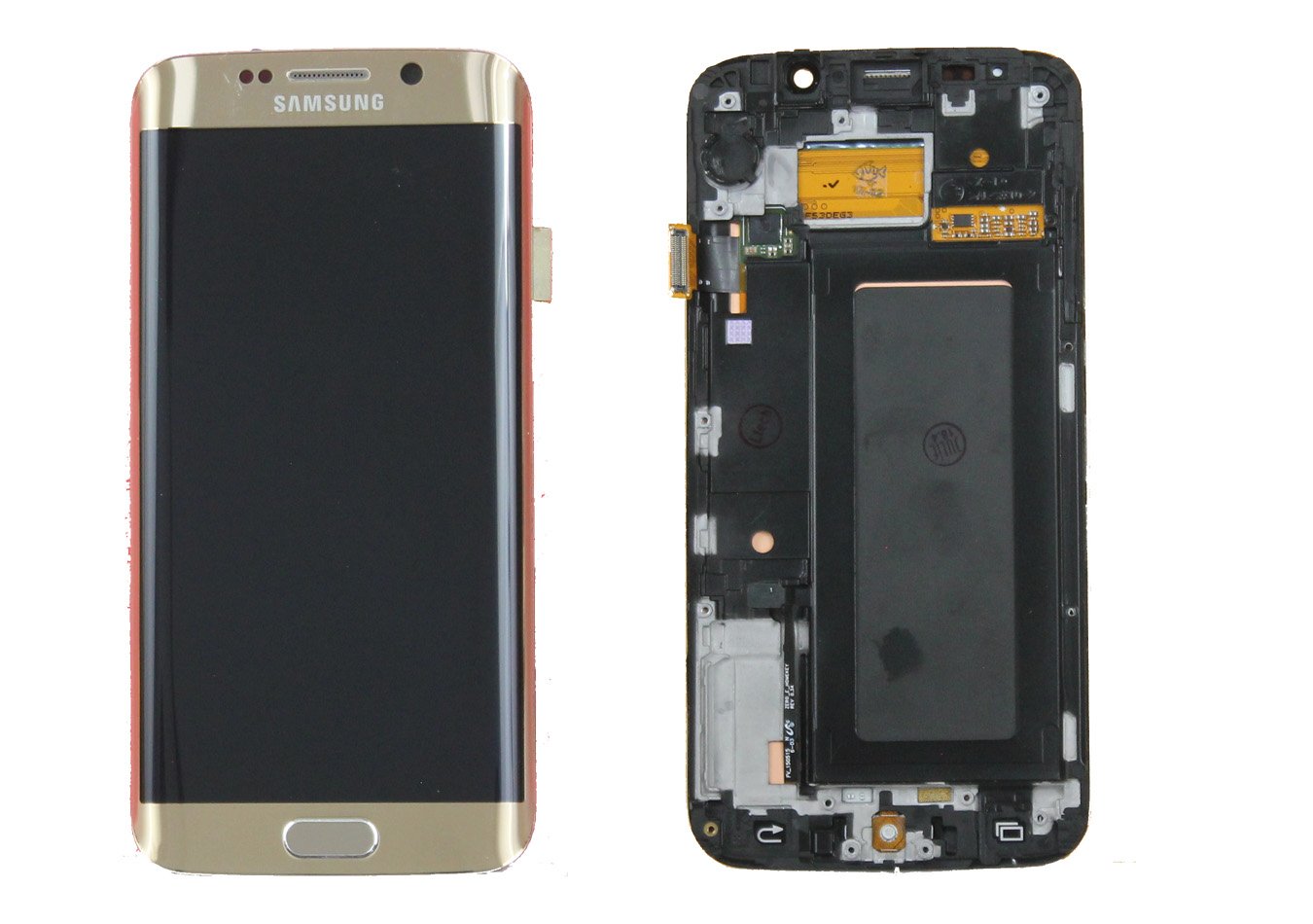 OLED Assembly with Frame for Galaxy S6 Edge (G925) (GOLD) (Premium)