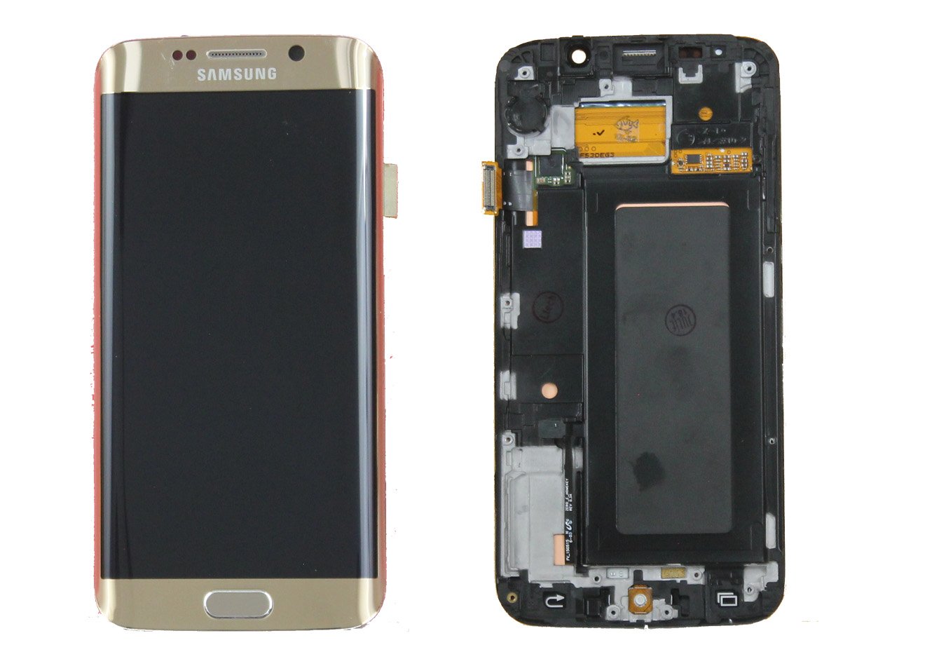 SGS S6 Edge Screen Assembly (With The Frame) (Refurbished) (Gold)