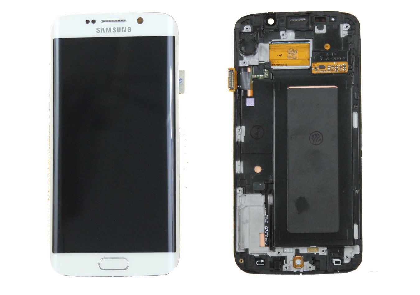 OLED Assembly with Frame for Galaxy S6 Edge (G925) (WHITE) (Premium)