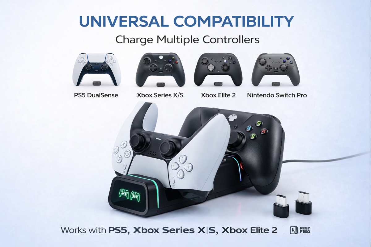 Dobe Controller Charging Dock for Xbox Elite 2 / Xbox Series S & X / Switch Pro / PlayStation 5 (Only Ground Shipping)