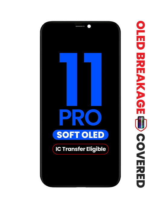 OLED Assembly for iPhone 11 Pro (Aftermarket QV8 / Soft) (IC Transfer Eligible) (Exclusive OLED Breakage Warranty)