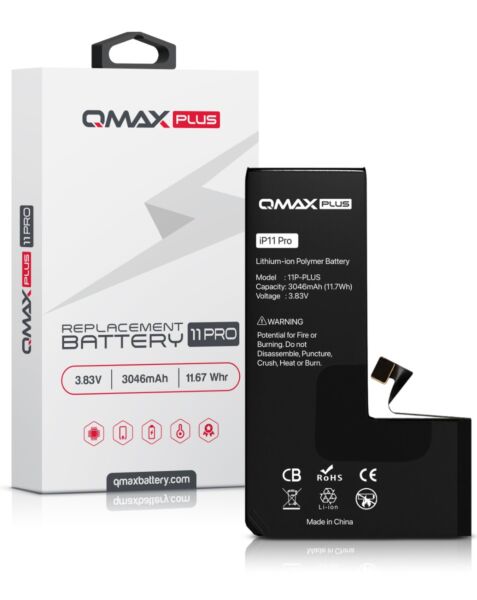 QMAX Plus iPhone 11 Pro Replacement Battery (3046 mAh)