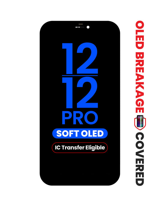 OLED Assembly for iPhone 12 Pro / 12 (Aftermarket QV8 / Soft) (IC Transfer Eligible) (Exclusive OLED Breakage Warranty)