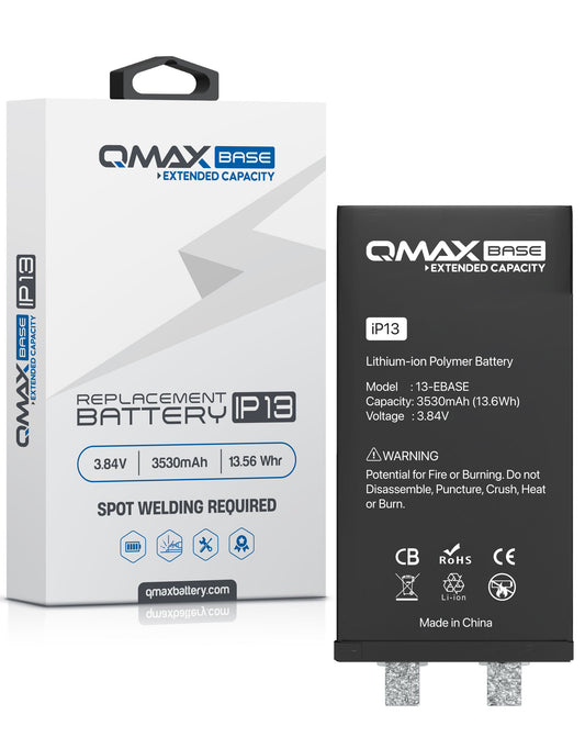 QMAX Base iPhone 13 Extended Capacity Replacement Battery (Spot Weld Required) (3530 mAh)