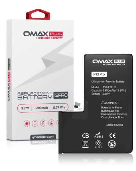 QMAX Plus iPhone 13 Pro Extended Capacity Replacement Battery (3300 mAh)