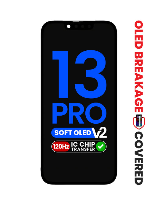 OLED Assembly for iPhone 13 Pro (Aftermarket QV8 / Soft / 120HZ) (IC Transfer Eligible) (Exclusive OLED Breakage Warranty)