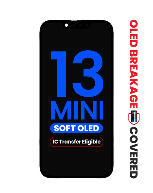 OLED Assembly for iPhone 13 Mini (Aftermarket QV8 / Soft) (IC Transfer Eligible) (Exclusive OLED Breakage Warranty)