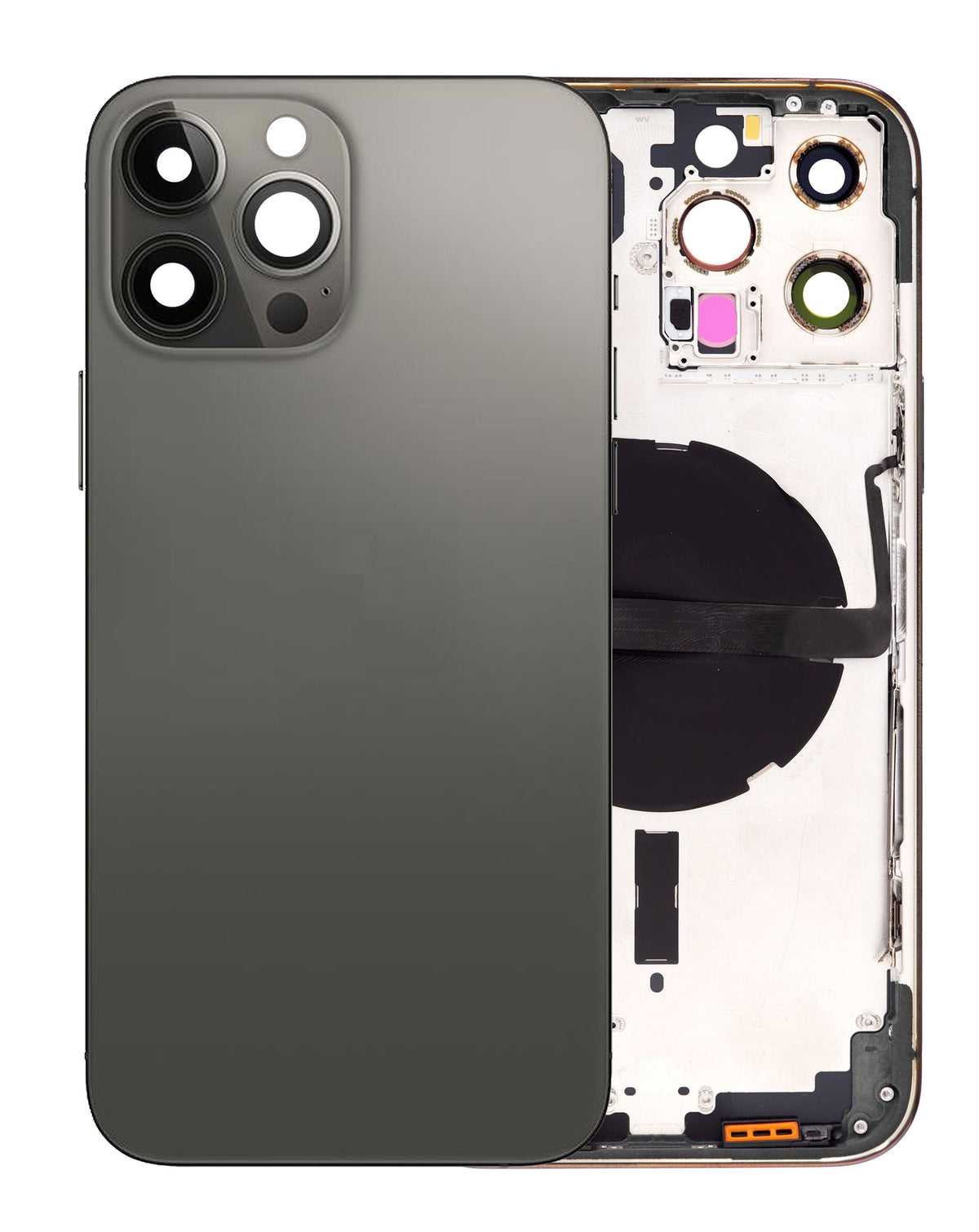 Back Housing Frame with Small Components Pre-Installed for iPhone 13 Pro Max (International) (BLACK)