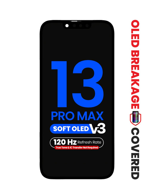 OLED Assembly for iPhone 13 Pro Max (True Tone Programming and IC Transfer NOT REQUIRED) (Aftermarket QV8 V3 / Soft / 120HZ)