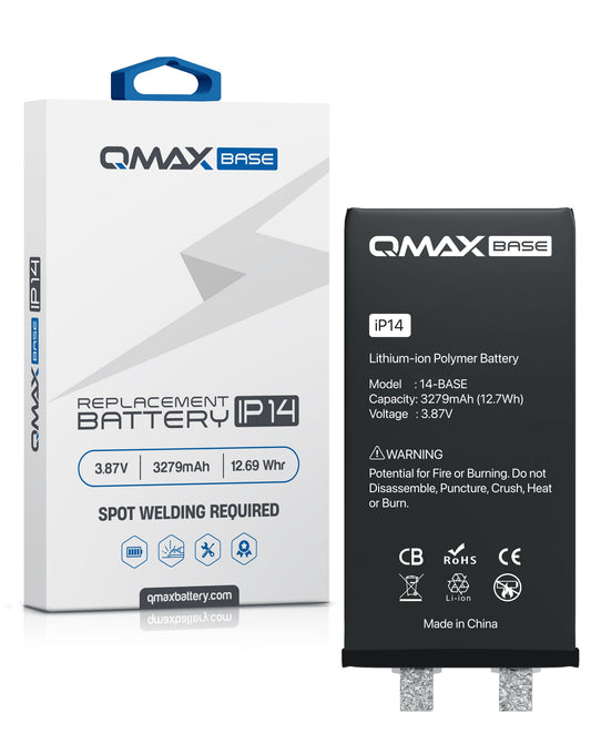 QMAX Base iPhone 14 Replacement Battery (Spot Weld Required) (3279 mAh)