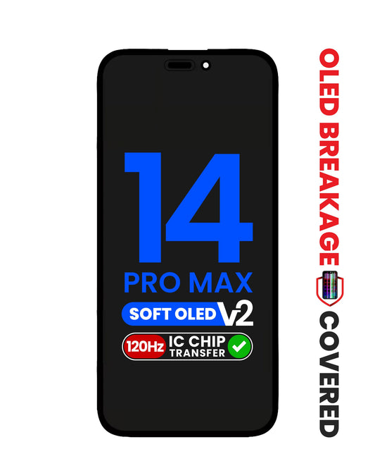 OLED Assembly for iPhone 14 Pro Max (Aftermarket QV8 / Soft / 120HZ) (IC Transfer Eligible) (Exclusive OLED Breakage Warranty)