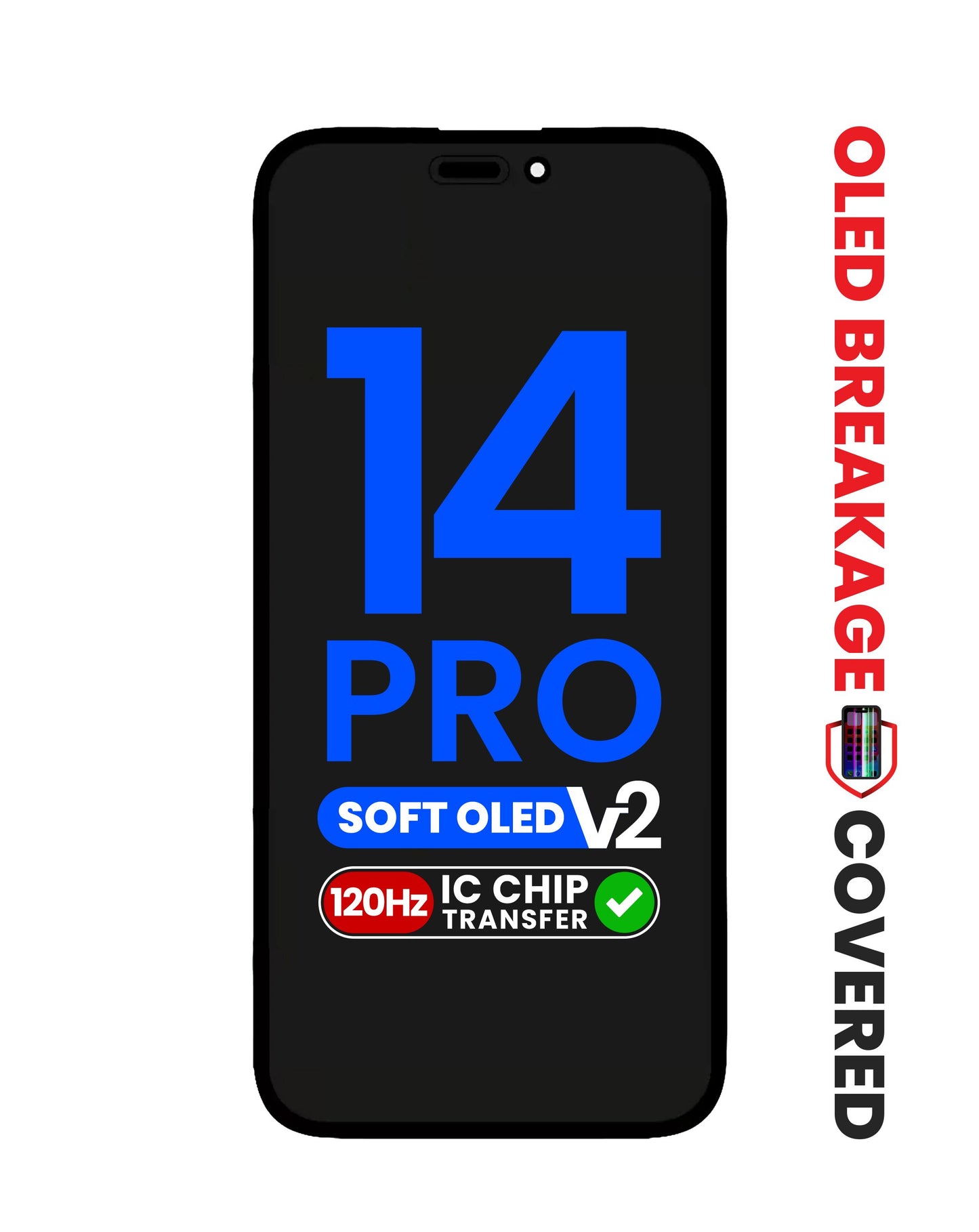 OLED Assembly for iPhone 14 Pro (Aftermarket QV8 / Soft / 120HZ) (IC Transfer Eligible) (Exclusive OLED Breakage Warranty)
