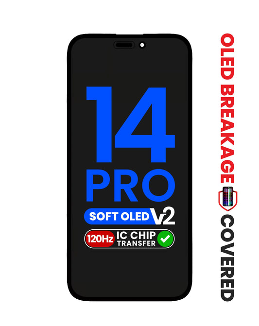 OLED Assembly for iPhone 14 Pro (Aftermarket QV8 / Soft / 120HZ) (IC Transfer Eligible) (Exclusive OLED Breakage Warranty)