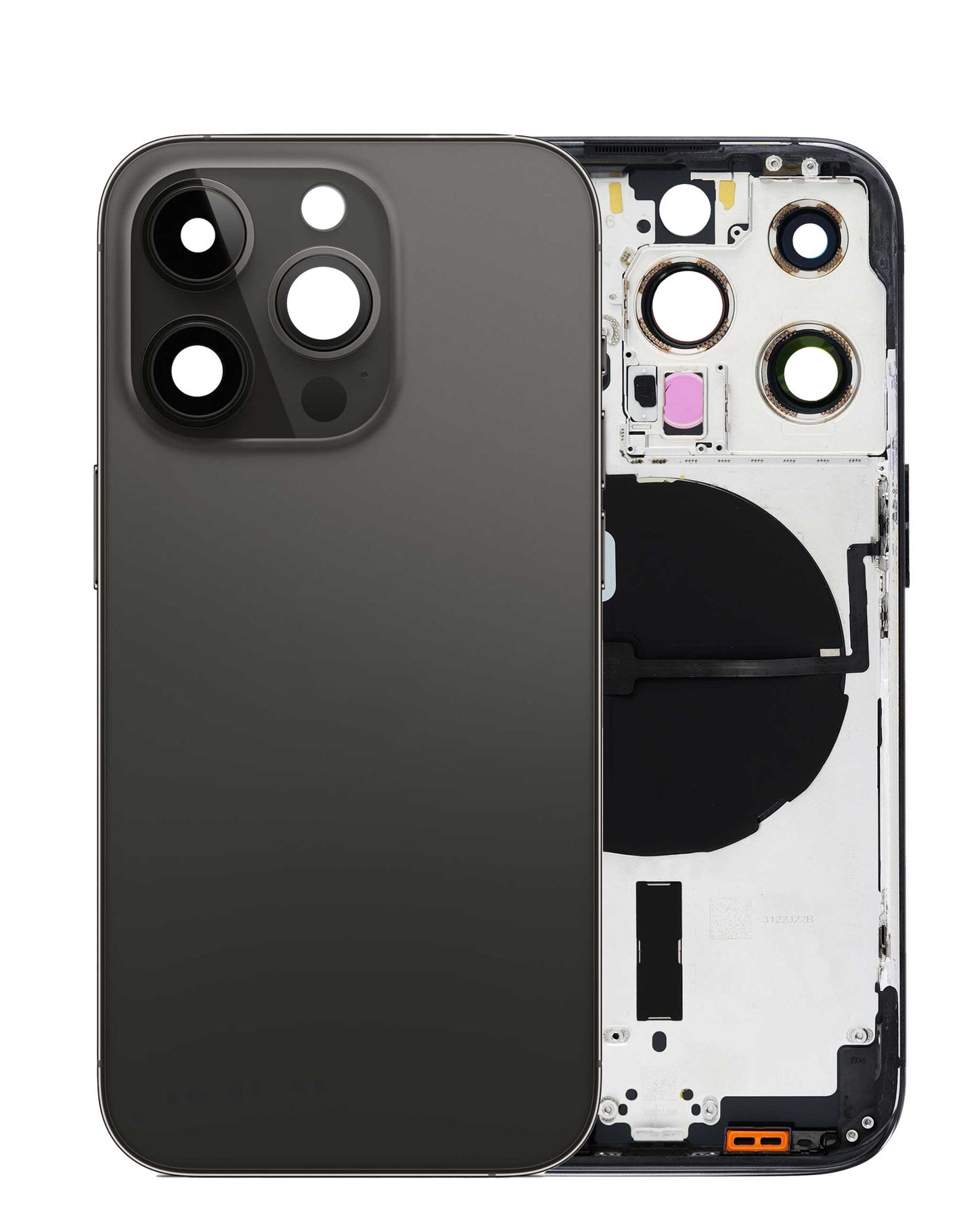 Back Housing Frame with Small Parts Pre-Installed for iPhone 14 Pro (International) (SPACE BLACK)