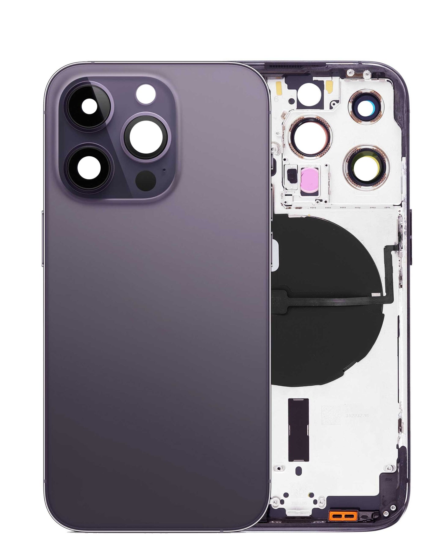 Back Housing Frame with Small Parts Pre-Installed for iPhone 14 Pro (International) (DEEP PURPLE)