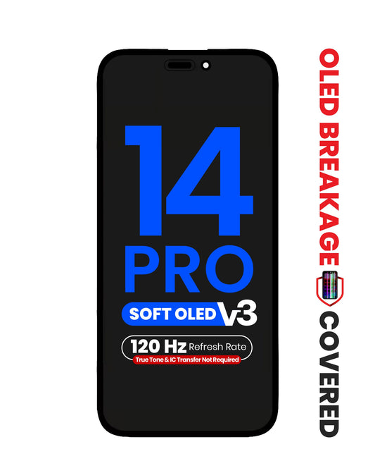 OLED Assembly for iPhone 14 Pro (True Tone Programming and IC Transfer NOT REQUIRED) (Aftermarket QV8 V3 / Soft / 120HZ)