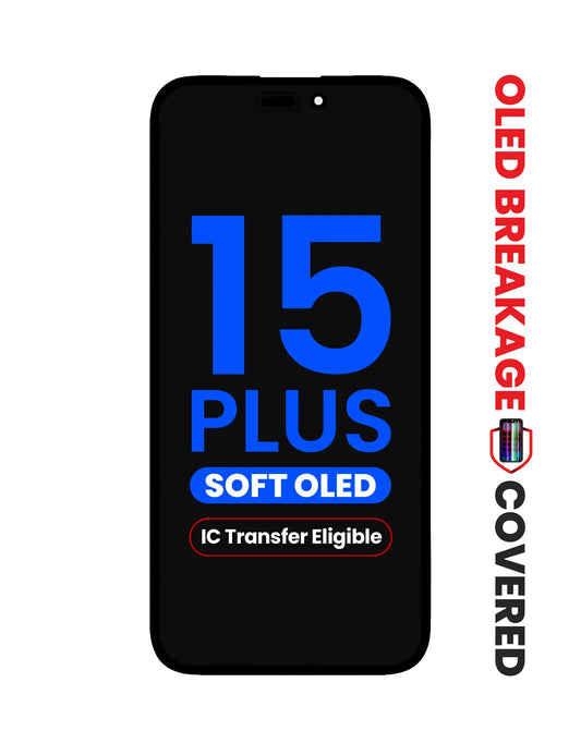 OLED Assembly for iPhone 15 Plus (Aftermarket QV8 / Soft) (IC Transfer Eligible) (Exclusive OLED Breakage Warranty)