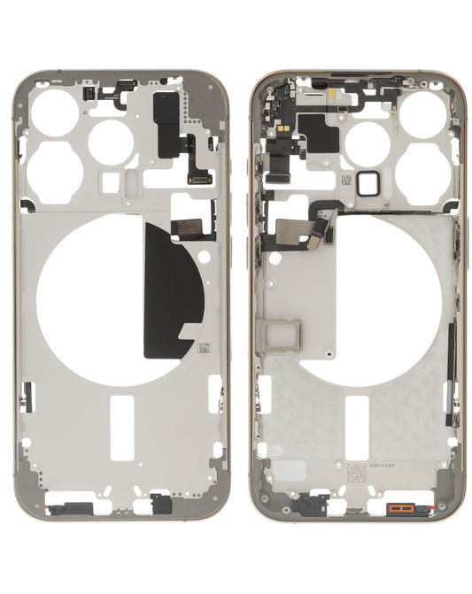 Middle Frame with Parts for iPhone 15 Pro (NATURAL) (International Version) (OEM Pull A Grade)