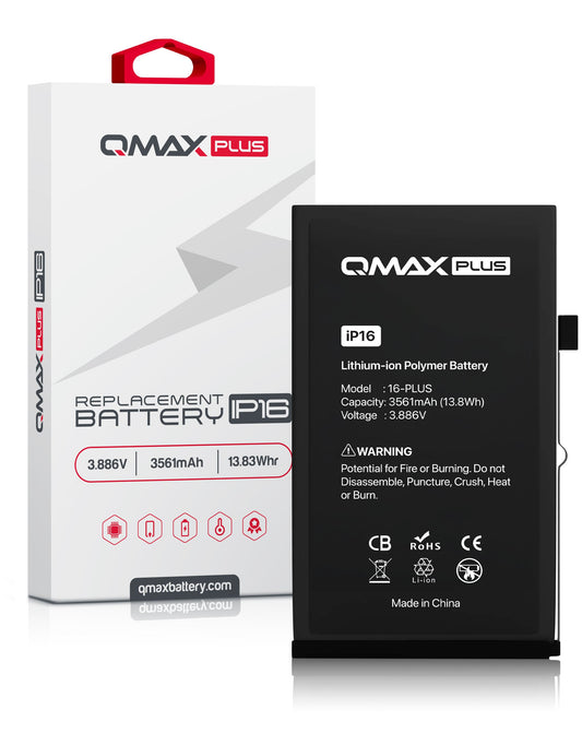 QMAX Plus Replacement Battery for iPhone 16 (3561mAh）