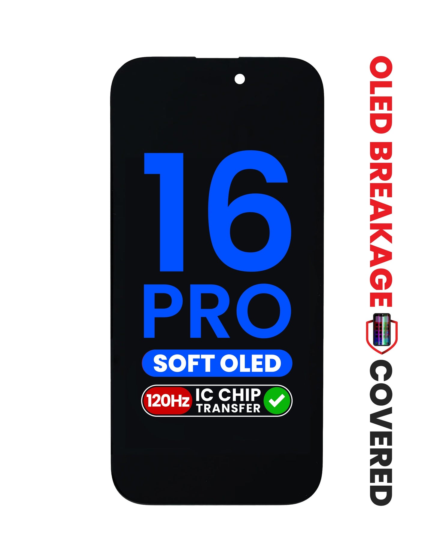 OLED Assembly for iPhone 16 Pro (True Tone Programming and IC Transfer NOT REQUIRED) (Aftermarket QV8 V3 / Soft / 120HZ)