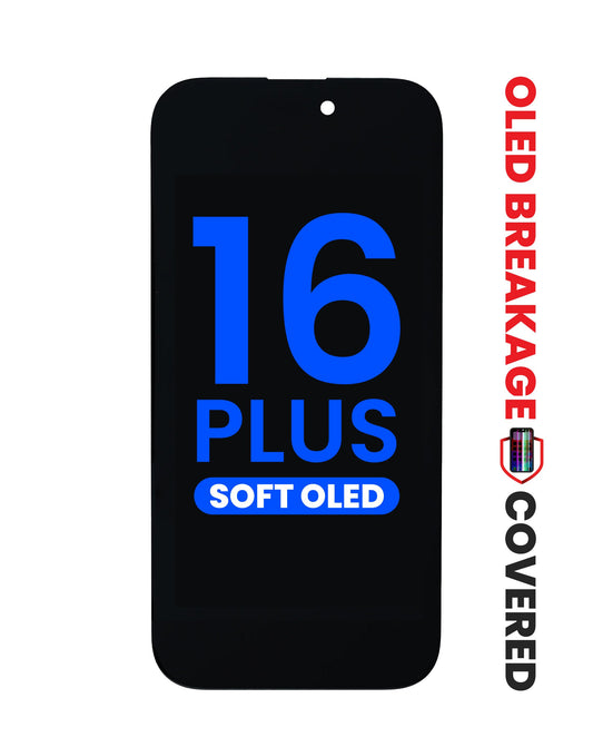 OLED Assembly for iPhone 16 Plus (Aftermarket QV8 / Soft) (Exclusive OLED Breakage Warranty)