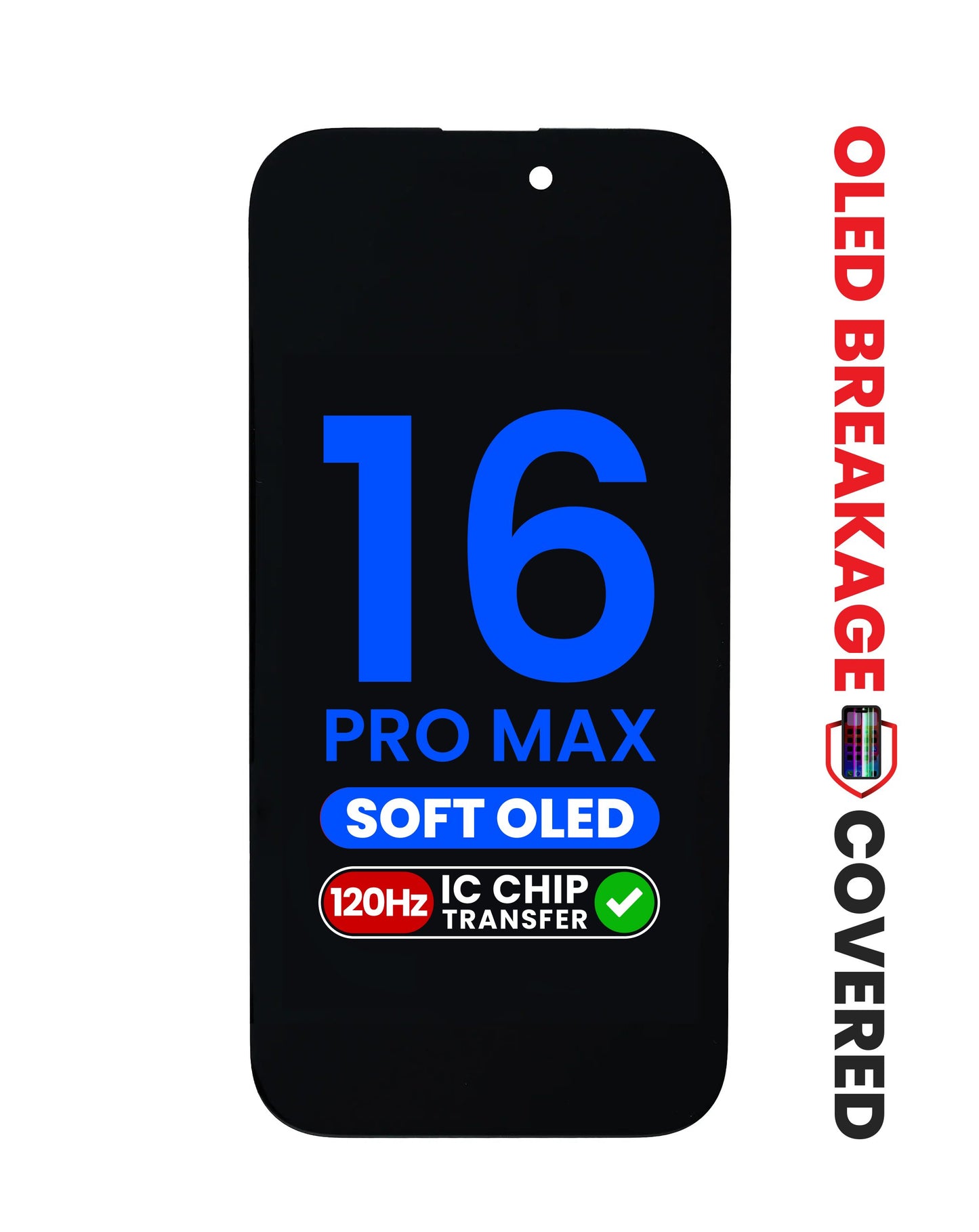 OLED Assembly for iPhone 16 Pro Max (Aftermarket QV8 / Soft /120HZ) (IC Transfer Eligible) (Exclusive OLED Breakage Warranty)