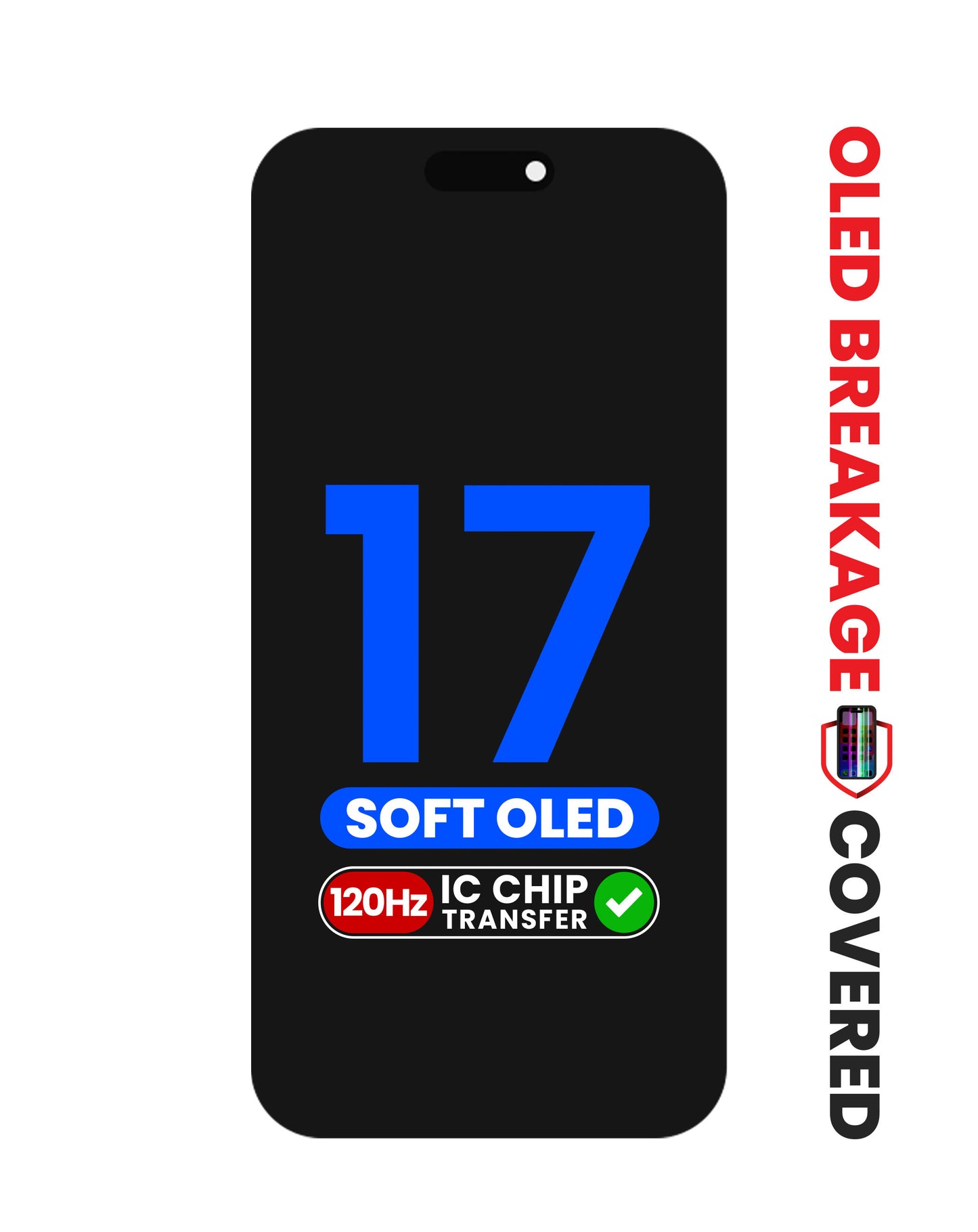 OLED Assembly for iPhone 17 (Aftermarket Soft / QV8 / 120HZ) (IC Transfer Eligible) (Exclusive OLED Breakage Warranty)