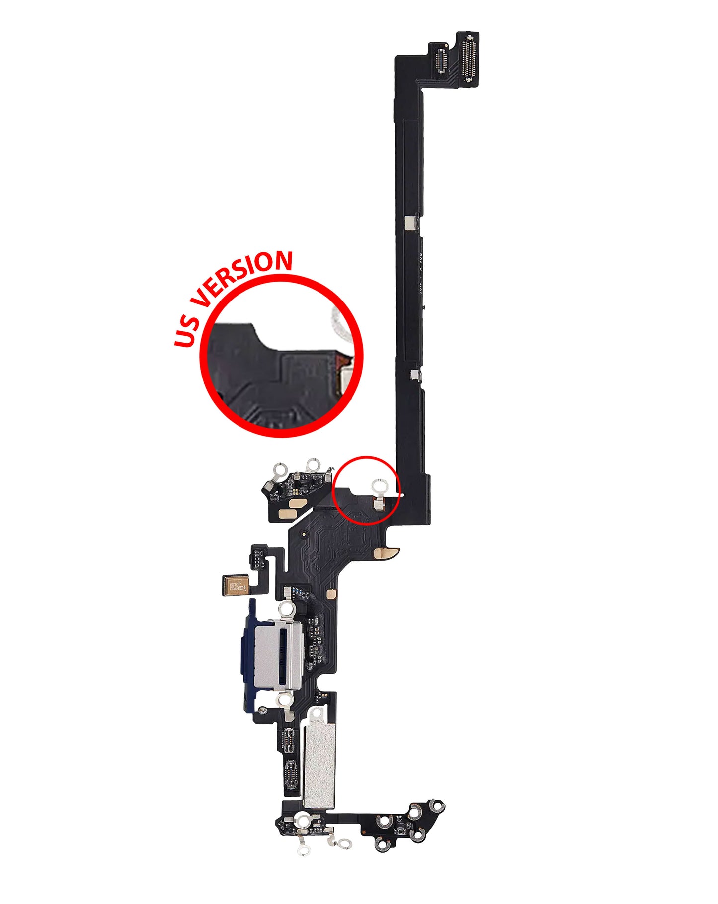 Charging Port Flex Cable for iPhone 17 Pro (Aftermarket) (US Version) (DEEP BLUE)