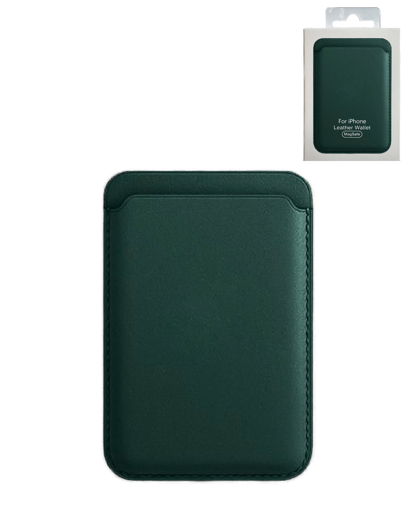 Leather Magnetic Card Wallet Holder - GREEN (Only Ground Shipping)