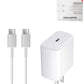 Super Fast USB-C Wall Adapter /w USB C-C Charging Cable (3ft) (45W) (WHITE) (Only Ground Shipping)