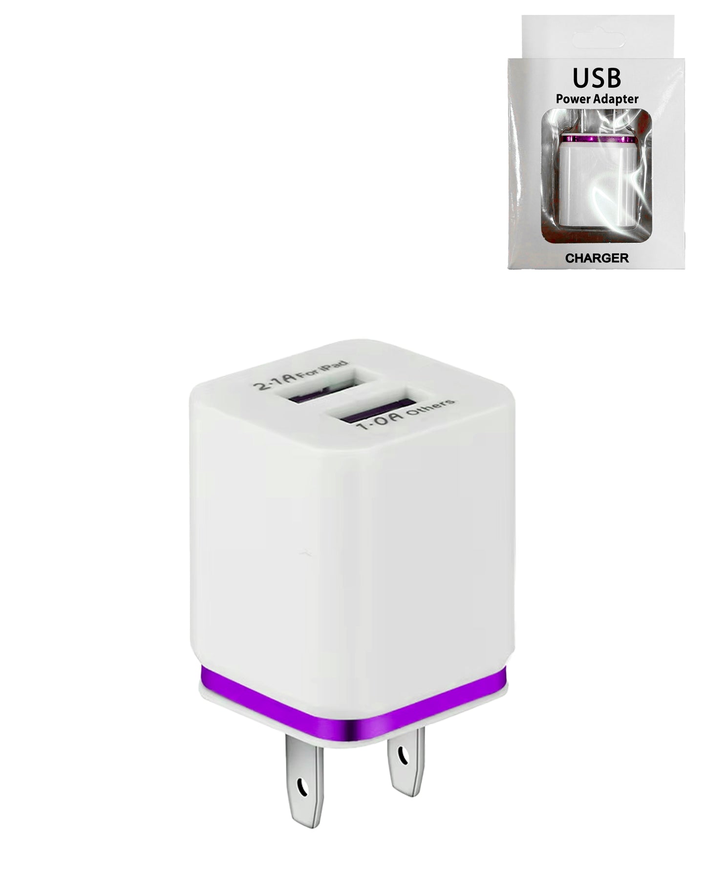 Dual USB-A Wall Adapter Power Adapter (5W)