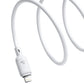 BASEUS Silky Series Fast Charging Cable USB C-L (MOON WHITE) (6ft) (20W) (Only Ground Shipping)