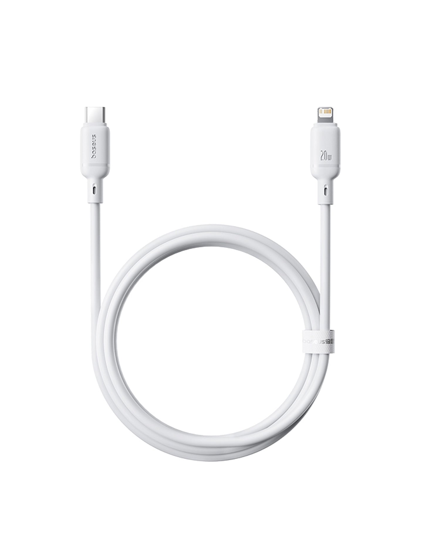 BASEUS Silky Series Fast Charging Cable USB C-L (MOON WHITE) (6ft) (20W) (Only Ground Shipping)