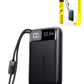 BASEUS EnerFill FC11 Digital Display Power Bank with Dual Built-in Cables (22.5W) (10000 mAh) (CLUSTER BLACK) (Only Ground Shipping)