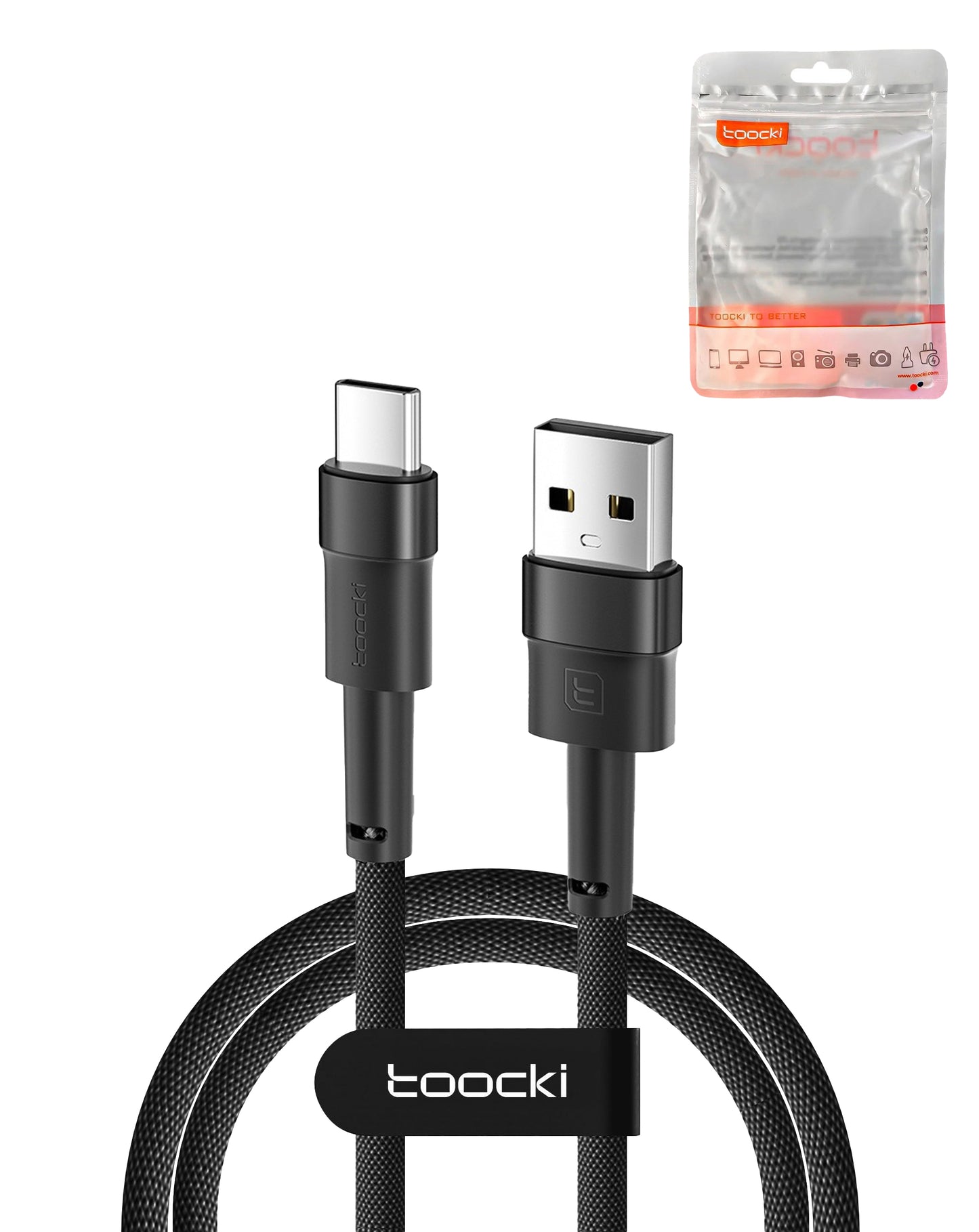 Toocki USB A-C Super Fast Charging Data Cable (GRAY) (66W) (6ft)