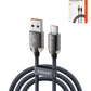 Toocki USB A-C Crystal Fast Braided Charging Data Cable (BLACK) (66W) (6ft)