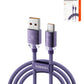 Toocki USB A-C Crystal Fast Braided Charging Data Cable (PURPLE) (66W) (6ft)