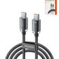Toocki USB C-C Crystal Fast Braided Charging Data Cable (BLACK) (100W) (6ft)