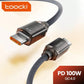 Toocki USB C-C Crystal Fast Braided Charging Data Cable (BLACK) (100W) (6ft)