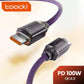Toocki USB C-C Crystal Fast Braided Charging Data Cable (PURPLE) (100W) (6ft)