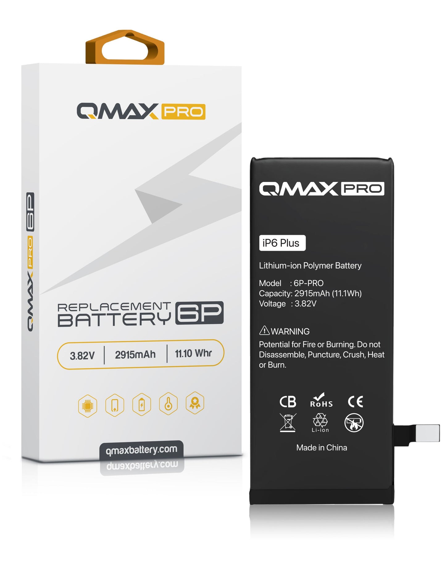 QMAX Pro iPhone 6 Plus Replacement Battery (2915 mAh)