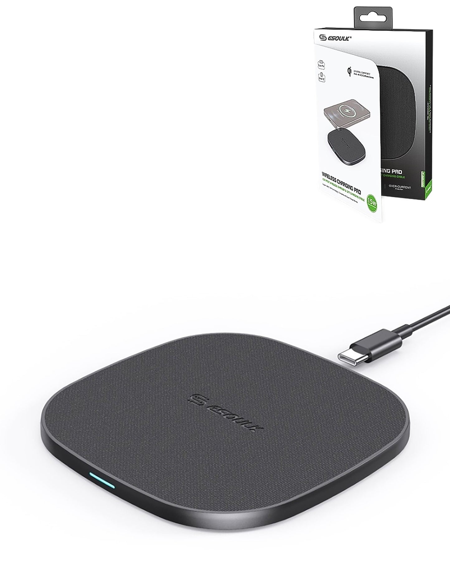 Esoulk QI Wireless Charger (15W) (BLACK)