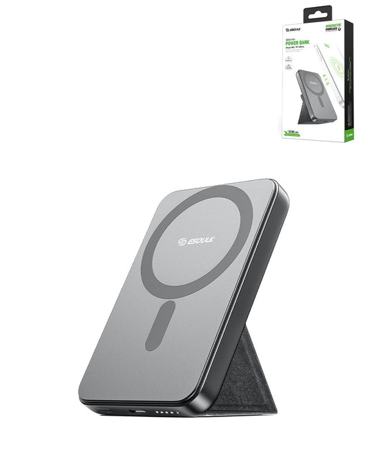 Esoulk Foldable Magnetic Wireless Power Bank (5000mAh / 5W) (BLACK)
