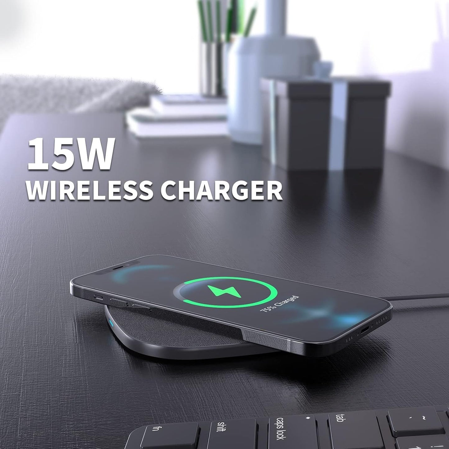 Esoulk QI Wireless Charger (15W) (BLACK)