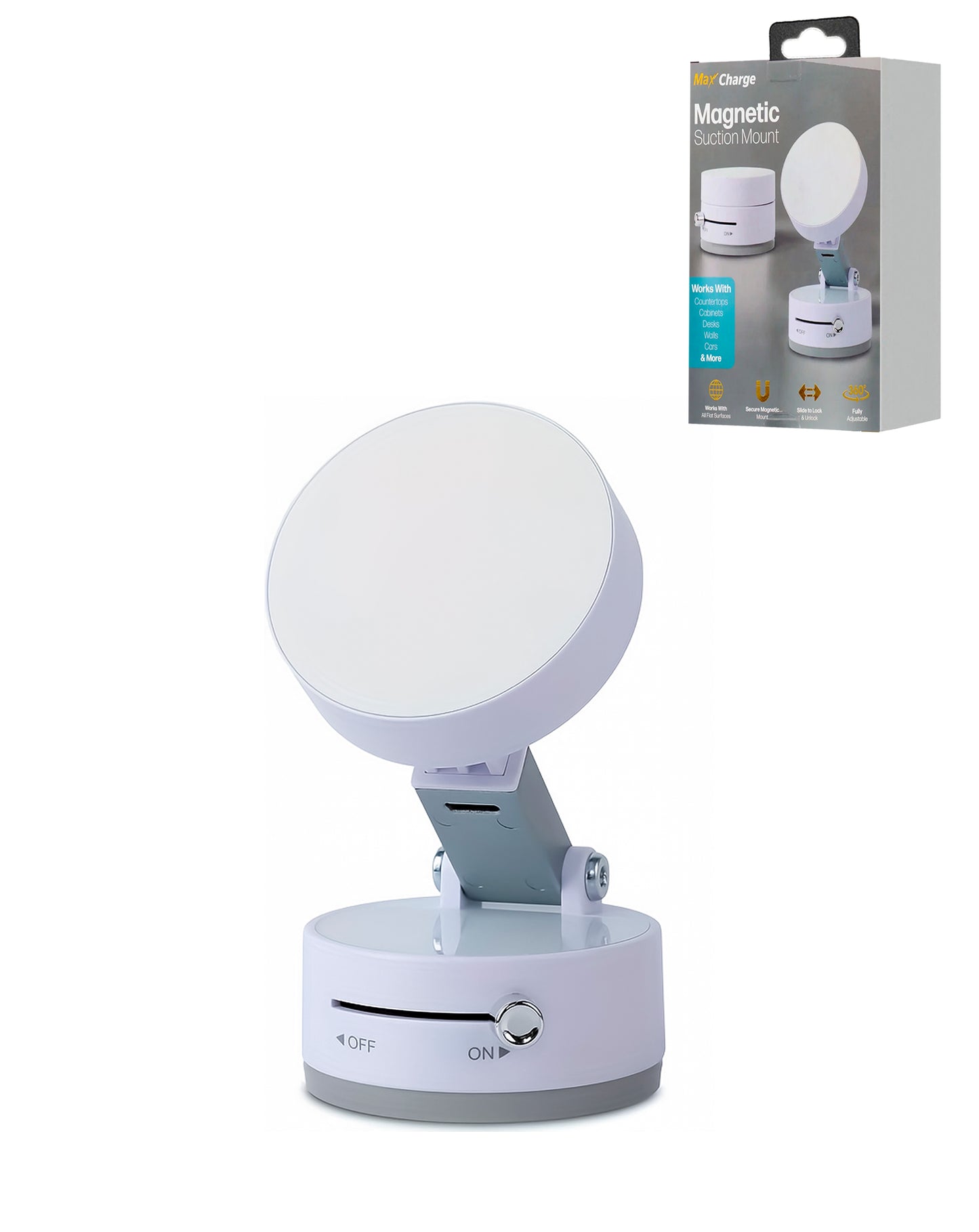 Max Charge Magnetic Suction Phone Mount (WHITE) (Only Ground Shipping)