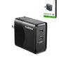 Esoulk EK2005 Dual USB C Wall Charging Plug (BLACK) (65W) (Only Ground Shipping)